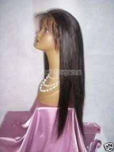 Lace Front 100% Indian Remy Human Hair Wig 22 Yaki  