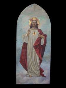 Oil Painting of Jesus with Sacred Heart & Gothic Top  