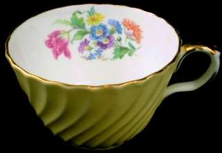 Aynsley SIMPLE BEAUTY Yellow Ribbing Floral ENGLISH Bone China TEA CUP 