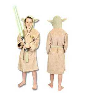 STAR WARS JEDI YODA Fleece Hooded Dressing Gown Bathrobe (Child Sizes 