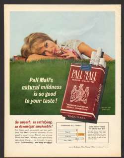 1963 Print Ad Pall Mall Downright Smokeable Satisfying  