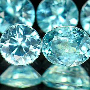 26 Ct. 5 Pcs. VVS Natural Blue Zircon Cambodia Gems  