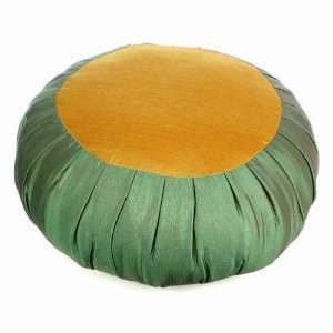 Zafu Yoga/Meditation Cushion, Yellow & Green, 16 Diameter 