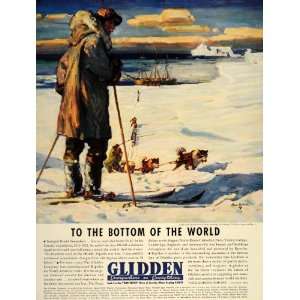  1937 Ad Glidden Ripolin Paint Amundsen South Pole Dogs 