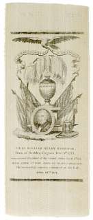 1841 William Henry Harrison Memorial Ribbon  