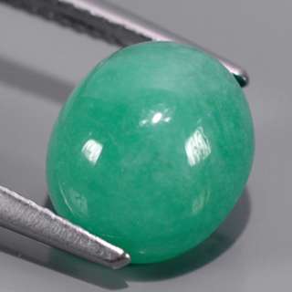 Natural Gem 4.37ct 10.0x8.7mm Oval Cabochon Shamrock Green Emerald 