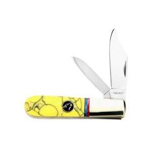 Timber Wolf Yellow Turquoise Barlow Folding Knife: Sports 