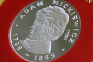1978 SILVER PROOF 100 zlotych PROBA coin, Adam Mickiewicz, only 3000 