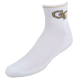 Georgia Tech Yellow Jackets White Mens 10 13 Ankle Socks:  