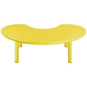  Half Moon Plastic Table Color: Yellow, Leg Height: 22 
