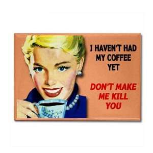  Retro Coffee Lover Funny Rectangle Magnet by  