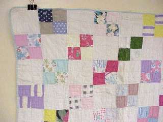 Vintage Grandma Hand Made Baby Crib Quilt 60 Plus Years Old  