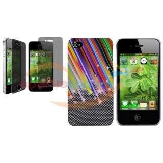 Star Rubber Hard Cover Case+Privacy LCD for iPhone 4 s 4s 4G  