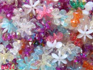 14 COLORS FREE P&P Charm Snowflakes Acrylic plastic Loose Jewelry 