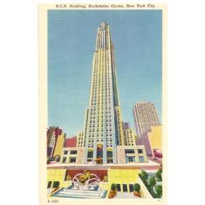1940s Vintage Postcard RCA Building Rockefeller Center New York City
