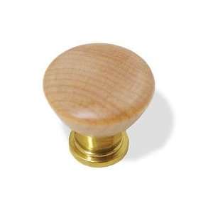  Maple Knob, Brass Base 1 1/4 Dia. LQ P50094V PL1 C