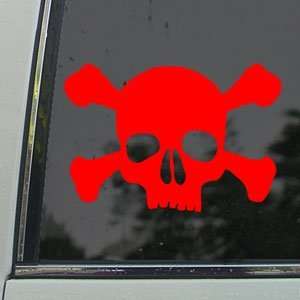  Small Skull And Crossbones Red Decal Window Red Sticker 