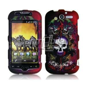VMG HTC myTouch 4G   Red Skulls Love Hurts Design Hard 2 Pc Case + Car 
