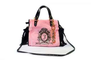 JUICY COUTURE Blk Pink Cameo Logo Miss Daydreamer Shoulder Bag Purse w 