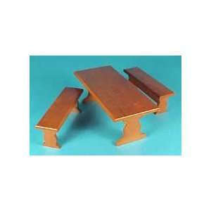   Colonial Gathering Table and Benches sold at Miniatures Toys & Games