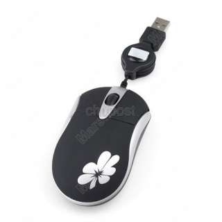 Mini Optical USB Notebook Mouse with Retractable Cable  