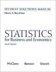 Statistics for Business and Economics Student Solutions Manual 