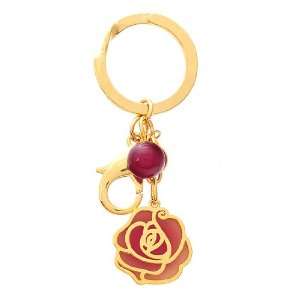  [Aznavour] Real Rose Key Chain / Brown (Gold).: Office 