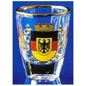  German Shot Glass with Gold Rim 4 Piece Gift Box 