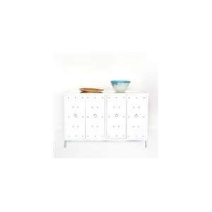  Studly White Lacquer Studded Console Buffet Table by 