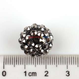   Rhinestone Gunmetal Ball Charms BeadS Fit Shamball Bracelet 16mm B291