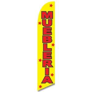 : 12ft x 2.5ft MUEBLERIA Feather Banner Flag Set   INCLUDES 15FT POLE 