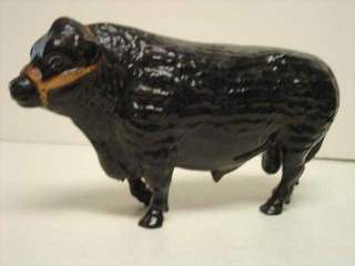 Vintage Plastic Black Angus Cow Figure (sku 1757)  