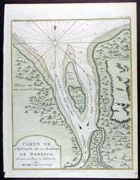 1773 Bellin Antique Map Berbice River Guyana S. America  