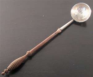 1828 Sterling Silver Ladle w/ wooden handle Glasgow George White Spoon 