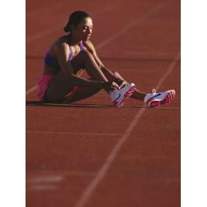  Female Runner Takinfg a Break During Training Photographic 