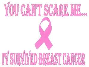 YOU CANT SCARE ME IV SURVIVED BREAST CANCER T SHIRT  