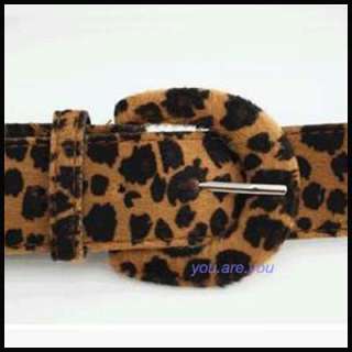NEW Fashion Leopard Print PU Leather Waist Belt Womens Lady Dress 