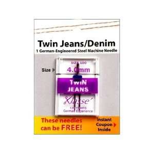  Klass Machine Needle Twin Jean Size 100 4.0mm 1 pc Card (5 
