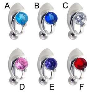  Reversed belly button ring with gem, purple   E: Jewelry