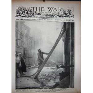  WW1 1916 French Fireman Verdun Fire Ladder Buildings