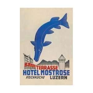 Hotel Mostrose Luzern 28x42 Giclee on Canvas 