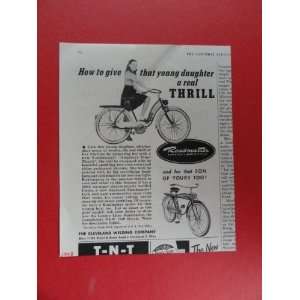  1948 roadmaster bicycle, print advertisement (girl/bicycle 