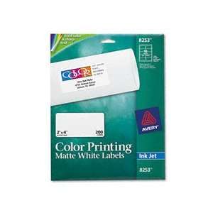New Avery 8253   Inkjet Labels for Color Printing, 2 x 4, Matte White 