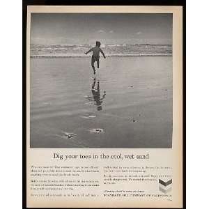   1963 Standard Oil Boy on Beach Print Ad (8849)