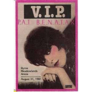  Pat Benatar Original Backstage Pass Meadowlands 1981: Home 