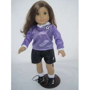  Soccer Doll Outfit Purple Jersey for 18 Inch Dolls 