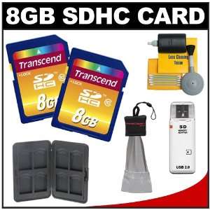  Transcend 8GB SecureDigital Class 10 (SDHC) Memory Card (2 