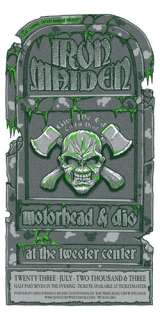 Iron Maiden , Motorhead , Dio Silkscreen Poster  