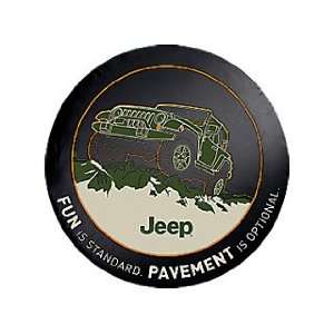  Jeep Wrangler Black Denim Tire Cover, with Fun Is Standard 