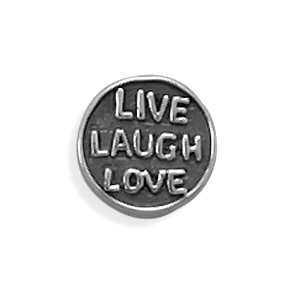  Live Love Laugh Story Bead Slide on Charm Sterling Silver 